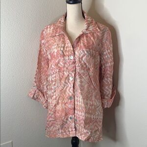Rudy rd see through pearl button down shirt